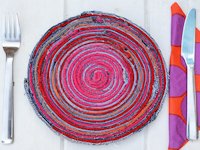 Pillar Box Blue No-Sew Fabric Placemats